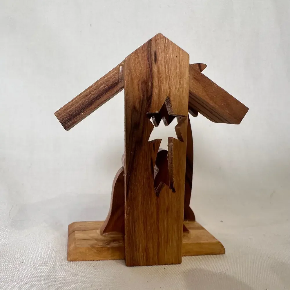 Wooden Nativity Christmas Ornament Made in Bethlehem West Bank